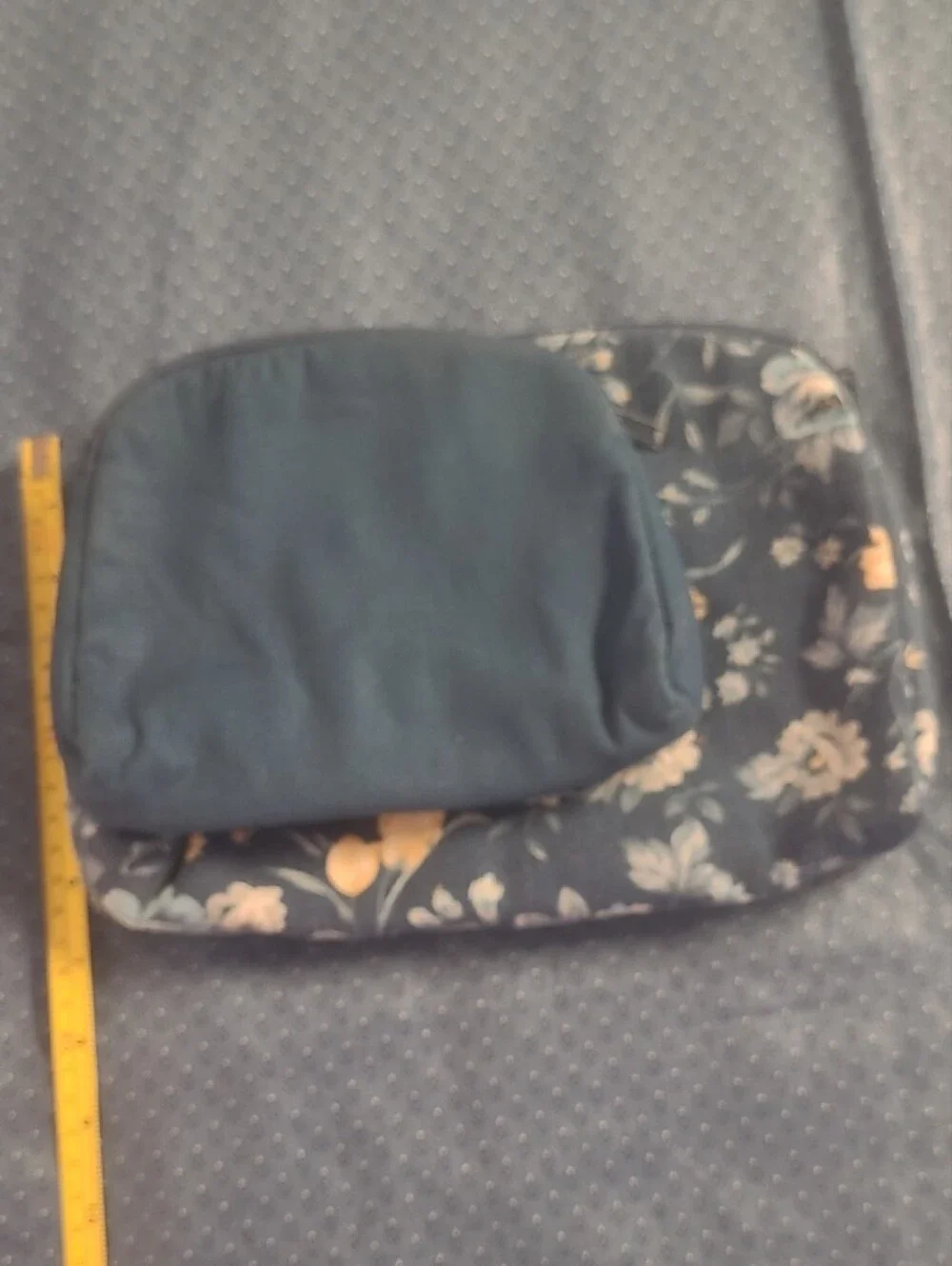 Oscar de la Renta Floral Navy and Yellow Cosmetic Pouches